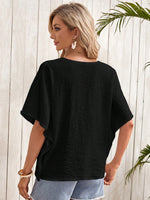 Blusa Texturizada Verde Con Manga Tipo MurciŽlago