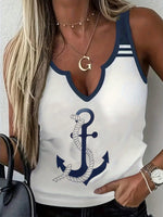 Canotta A V Con Stampa Di Ancore Per Donne