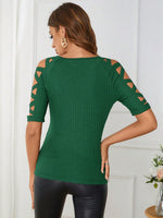 Maglietta scavato incrociato con spalle scoperte