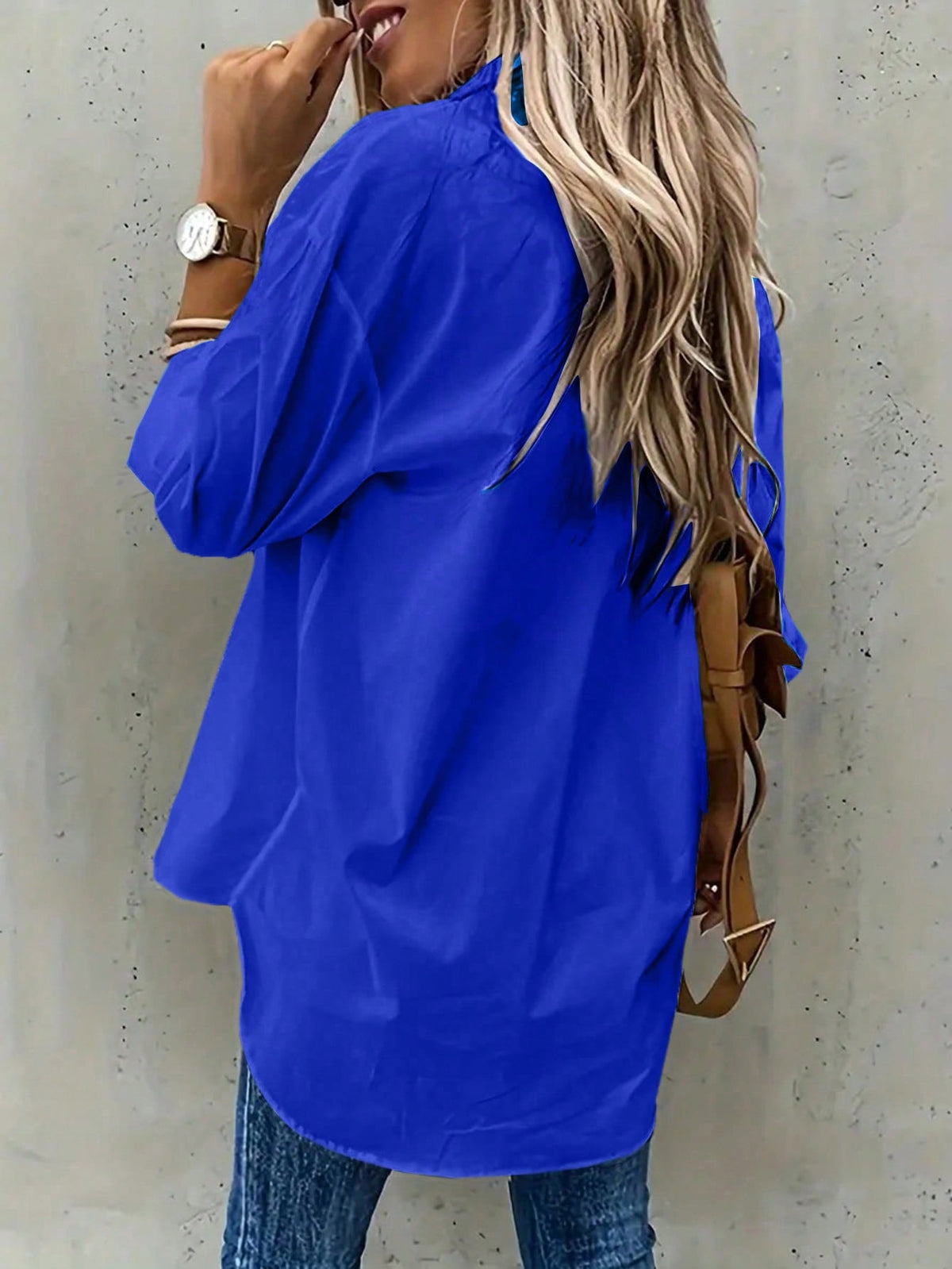 Camicia Casual Tinta Unita Da Donna