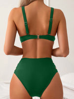 Set Bikini Estivo Da Donna In Tinta Unita Scavato Sulla Spiaggia Per Le Vacanze E Il Nuoto