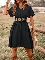 Abito Casual Di Patchwork All'uncinetto