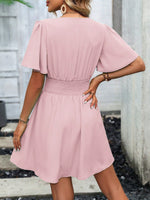 Abiti manica a farfalla vita arricciata