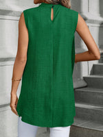 Blusa Da Donna Senza Maniche Con Colletto Alto E Orlo Asimmetrico