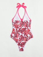 Costume Intero Da Donna Con Stampa Vegetale