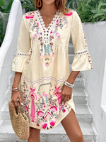 Abito Con Orlo In Pizzo Con Stampa Di Posizionamento