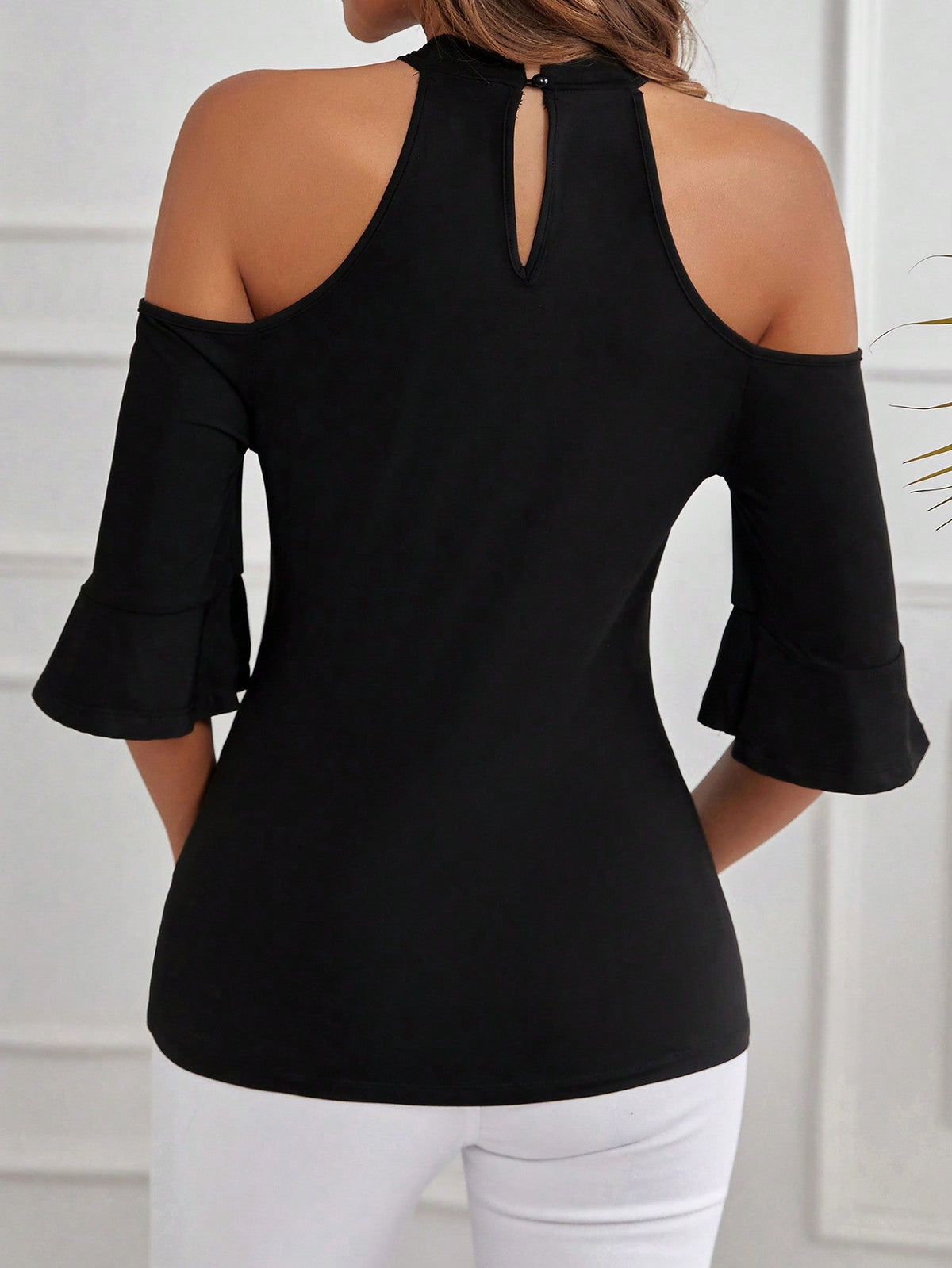 Maglietta slim fit a spalle scoperte per donne adatta per le vacanze