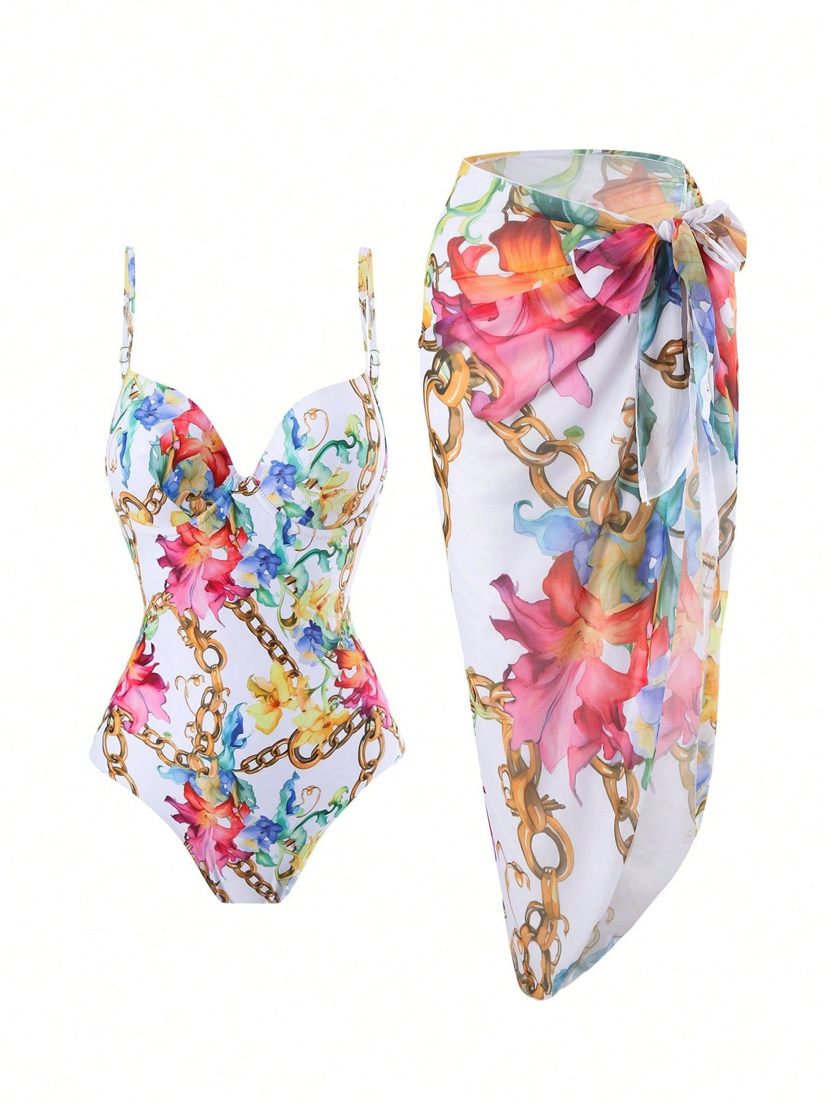 Costume Da Bagno Intero E Gonna Copricostume Set Da 2 Pezzi