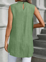 Blusa Da Donna Senza Maniche Con Colletto Alto E Orlo Asimmetrico