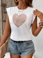 Maglietta Con Motivo A Cuore Glitterato