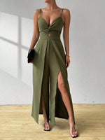 Tuta Con Spacco Sulla Coscia, Con Cinturino Intrecciato