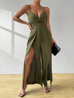 Tuta Con Spacco Sulla Coscia, Con Cinturino Intrecciato