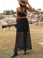 Gonna Lunga Maxi In Pizzo A Tinta Unita E Trasparente