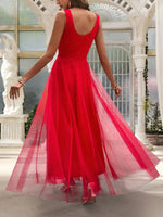 Abito con sovrapposizione a maglia di perline di perle