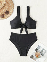 bikini sexy semplice per estate da spiaggia da donna con lacci sul davanti