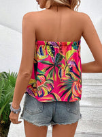 Top tubo con stampa geo e slogan