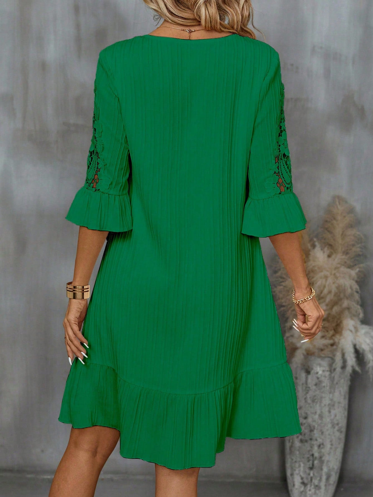 Abito Da Donna Con Orlo In Pizzo Patchwork E Volant