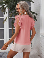 Maglietta semplice e ordinaria da donna con decorazioni di pizzo floreale da indossare ogni giorno