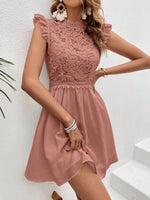 Abiti pannello in pizzo guipure zip retro