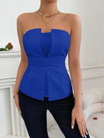 Top Senza Spalline Estivo Da Donna Con Design Svasato