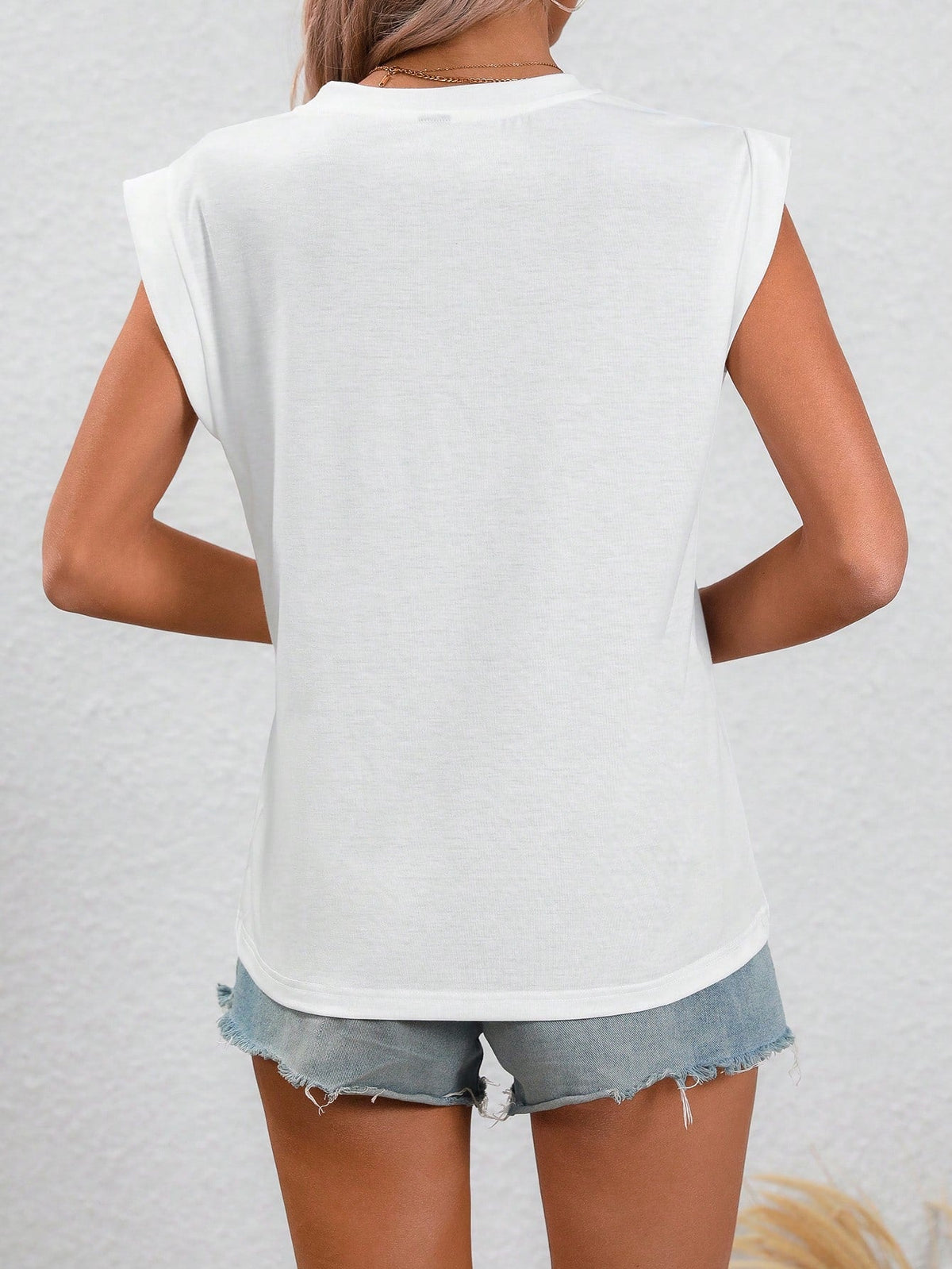 Maglietta estiva casual e semplice con collo a giro e motivo a cuore per donne, Love Love Love