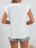 Maglietta estiva casual e semplice con collo a giro e motivo a cuore per donne, Love Love Love