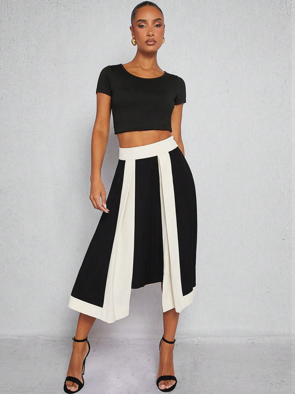 Gonna A Vita Alta E Linea A Con Blocchi Di Colore