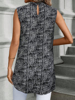 Blusa Da Donna Senza Maniche Con Colletto Alto E Orlo Asimmetrico