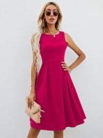 Abito trapezio monocolore