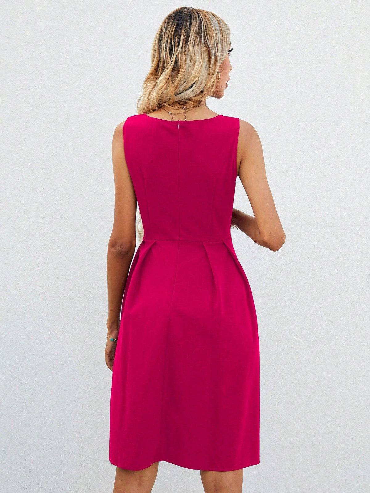 Abito trapezio monocolore