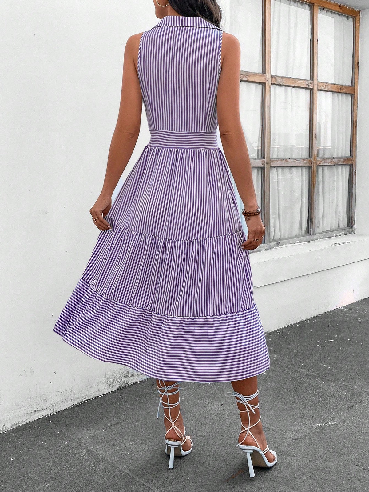 Abito trapezio a righe