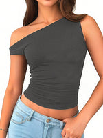 Top Corto Con Scollatura Asimmetrica Per Donne