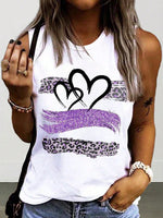 Canottiera casual estiva con stampa a cuore