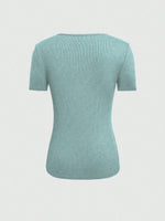 Maglietta A Maniche Corte Con Collo Tondo E Vuoto Per Donne