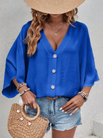 Camicia Casual Con Bottoni Frontali E Collo In Tessuto Testurizzato