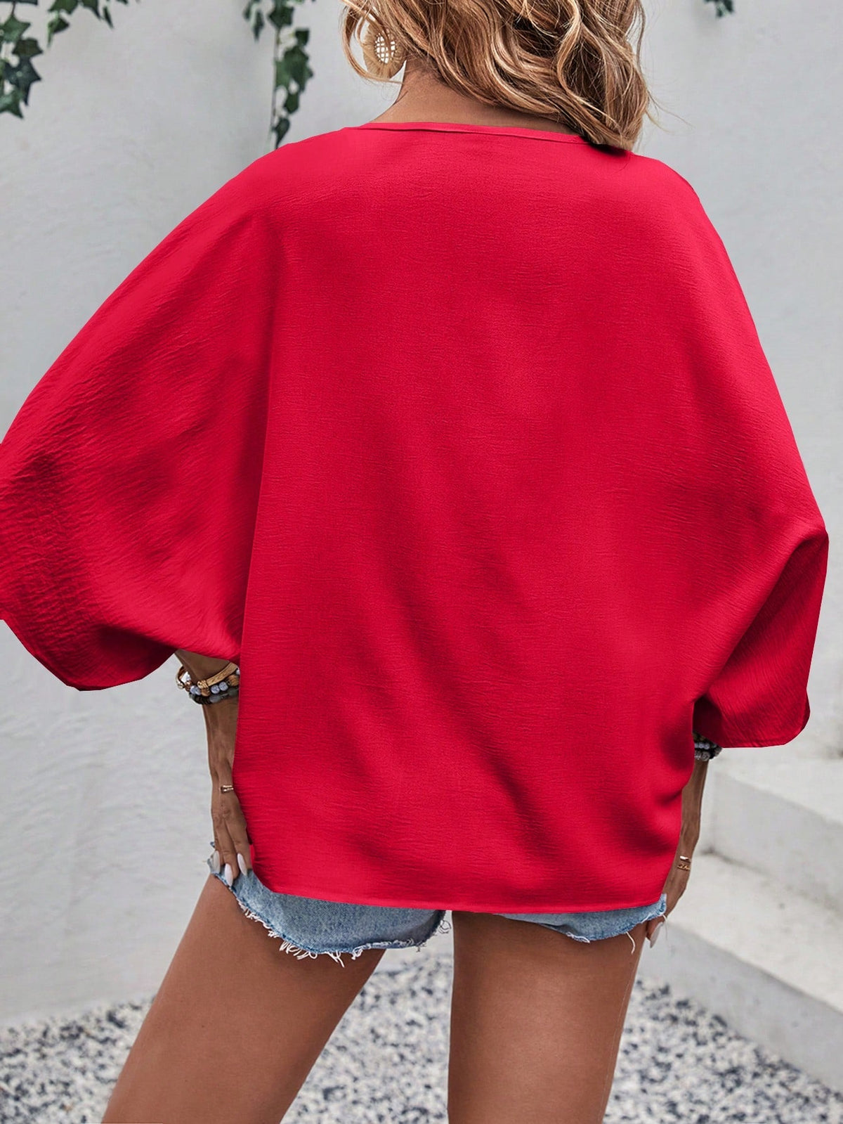 Camicia Casual Con Bottoni Frontali E Collo In Tessuto Testurizzato