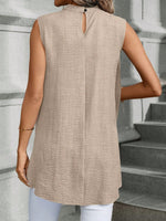 Blusa Da Donna Senza Maniche Con Colletto Alto E Orlo Asimmetrico