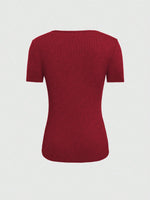 Maglietta A Maniche Corte Con Collo Tondo E Vuoto Per Donne