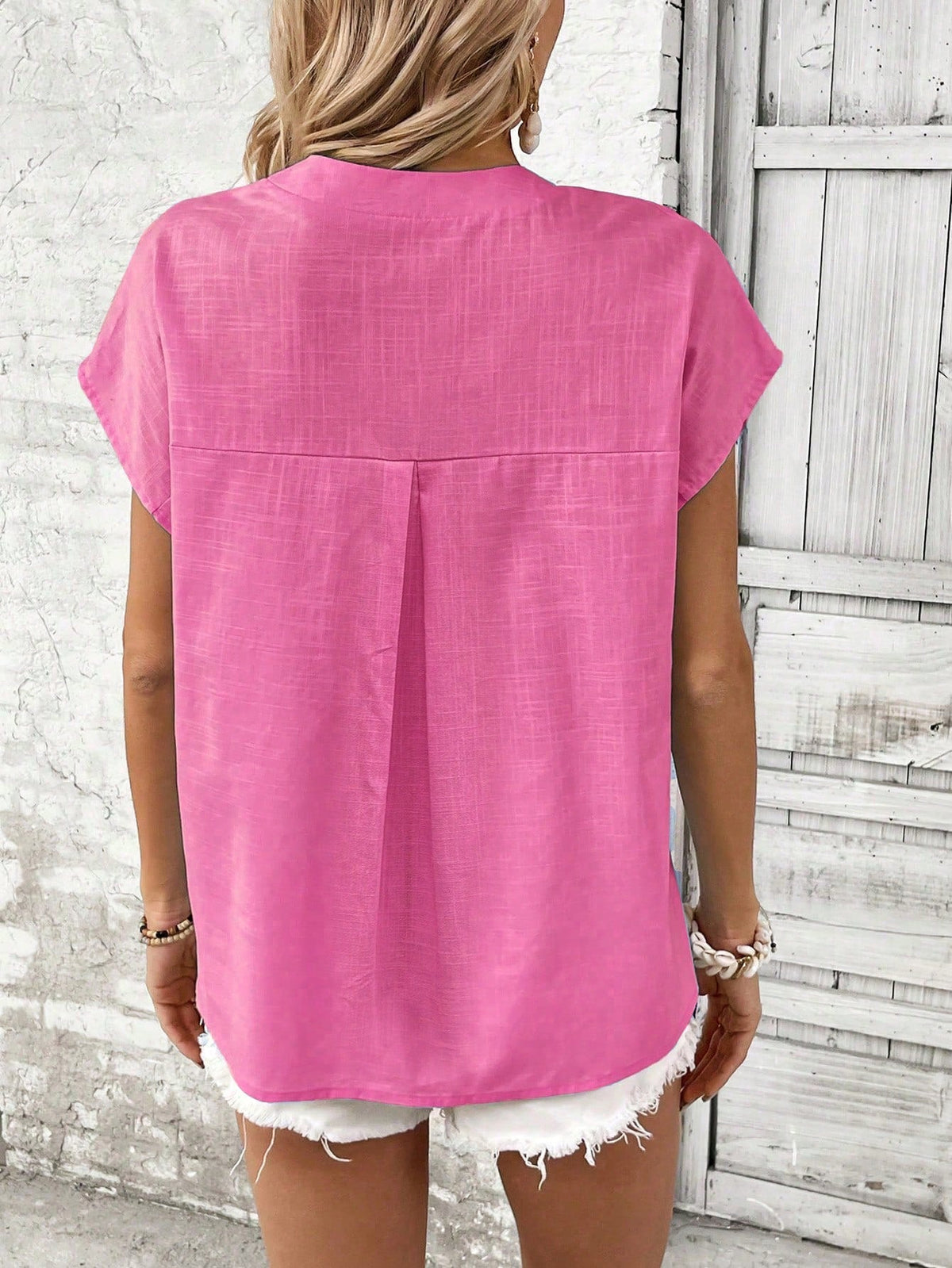 Maglietta Donna A Maniche Corte Batwing Tinta Unita