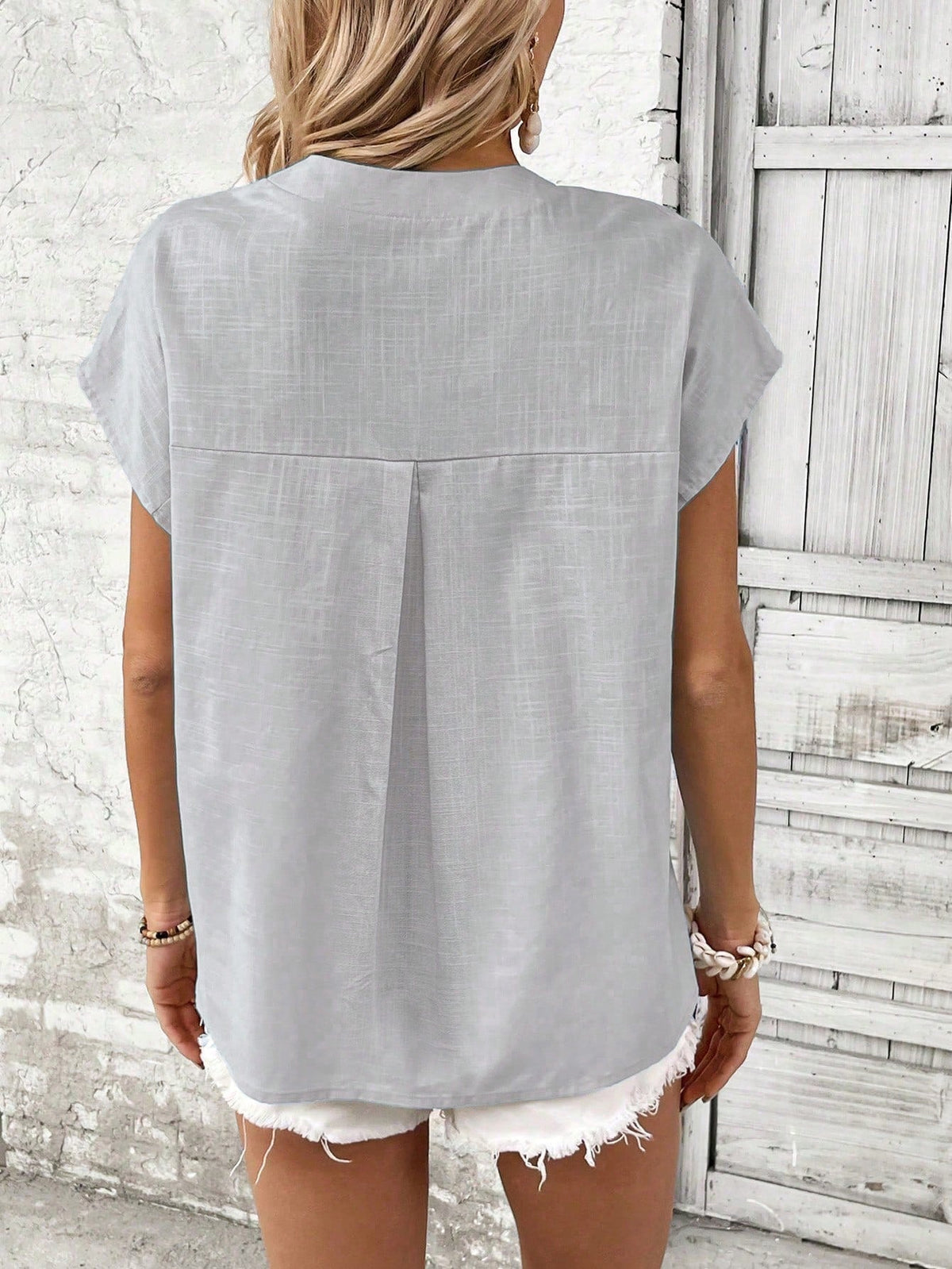 Maglietta Donna A Maniche Corte Batwing Tinta Unita