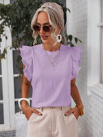 Maglietta semplice e ordinaria da donna con decorazioni di pizzo floreale da indossare ogni giorno