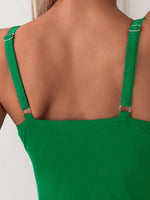 Costume Da Bagno Intero Semplice E Alla Moda Per Le Donne Con Bordo A Cappa E Vita Arricciata In Tessuto Colorato Solido Per Le Vacanze Estive In Spiaggia Con Spalline