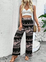 Pantaloni lunghi in stile bohemien con stampa integrale