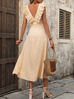 Vestito A Patchwork A Righe Da Donna Con Orlo Arricciato E Vita Stretta