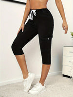 Pantaloncini Capri slim stringati con tasche elastiche primavera/estate