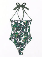 Costume Intero Da Donna Con Stampa Vegetale