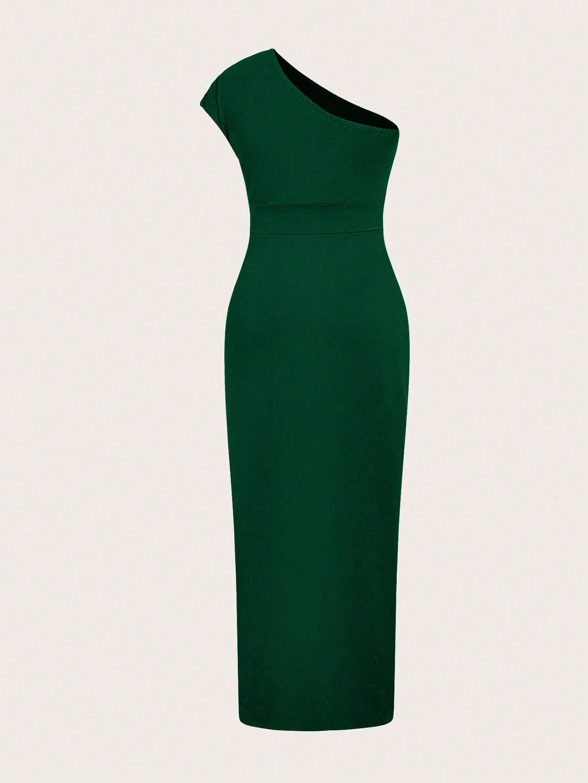 Abito Moda Donna A Spalla Singola, Slim Fit, Tinta Unita