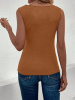 Canottiera Da Donna A Maniche Corte Tinta Unita Per L'estate