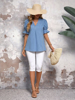 Vacanza tempo libero colore solido pizzo patchwork jeans capri aderenti