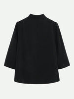 Camicetta Elegante Con Colletto a Stantuffo Per Le Donne Con Colore Solido